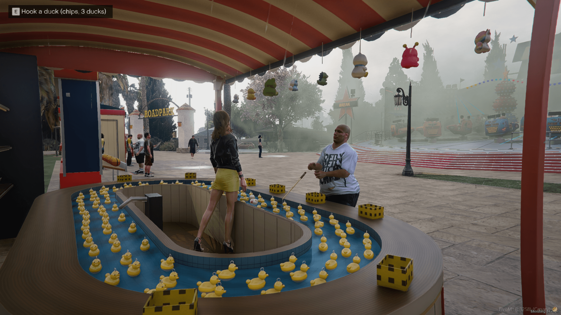 Players fishing for ducks at the Lucky Ducks pond
