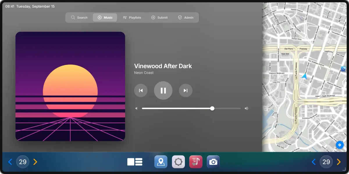 The Music app on RoadCarRadio