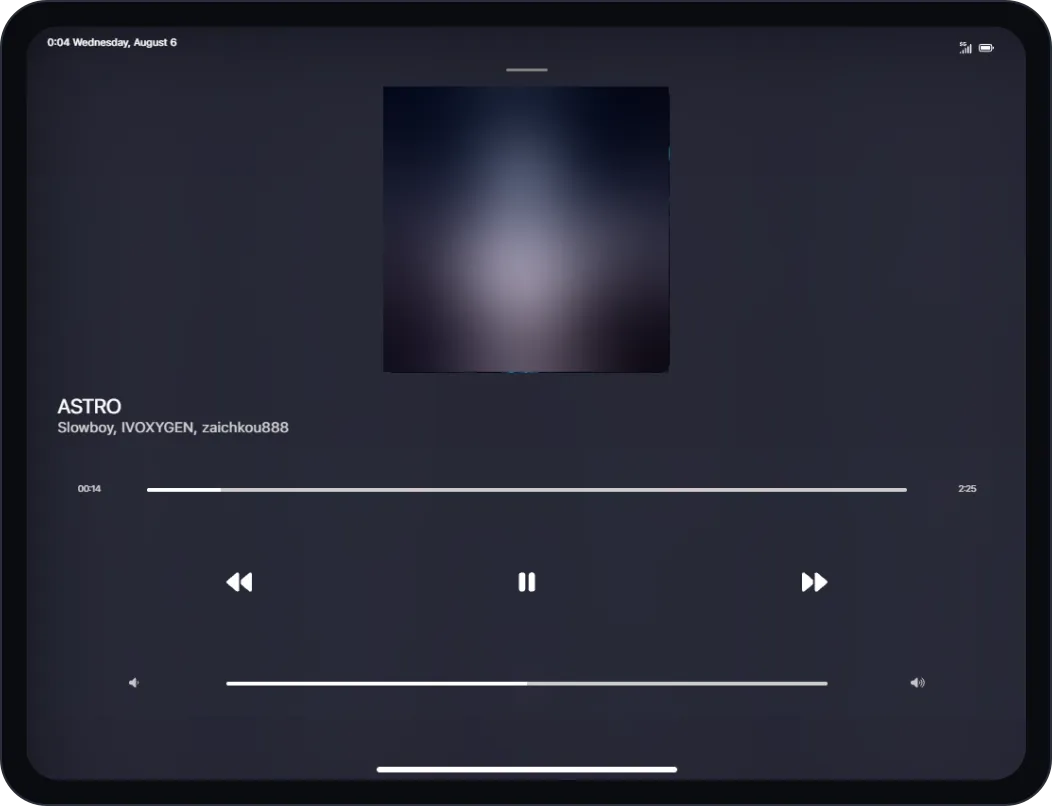 The Music app on RoadPad
