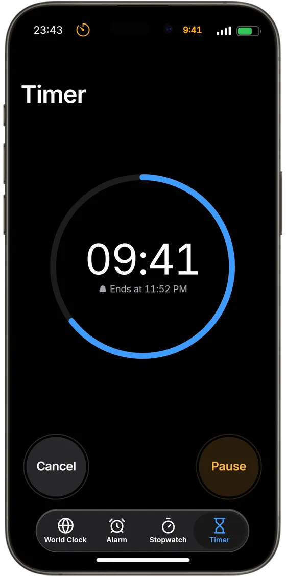 A running timer