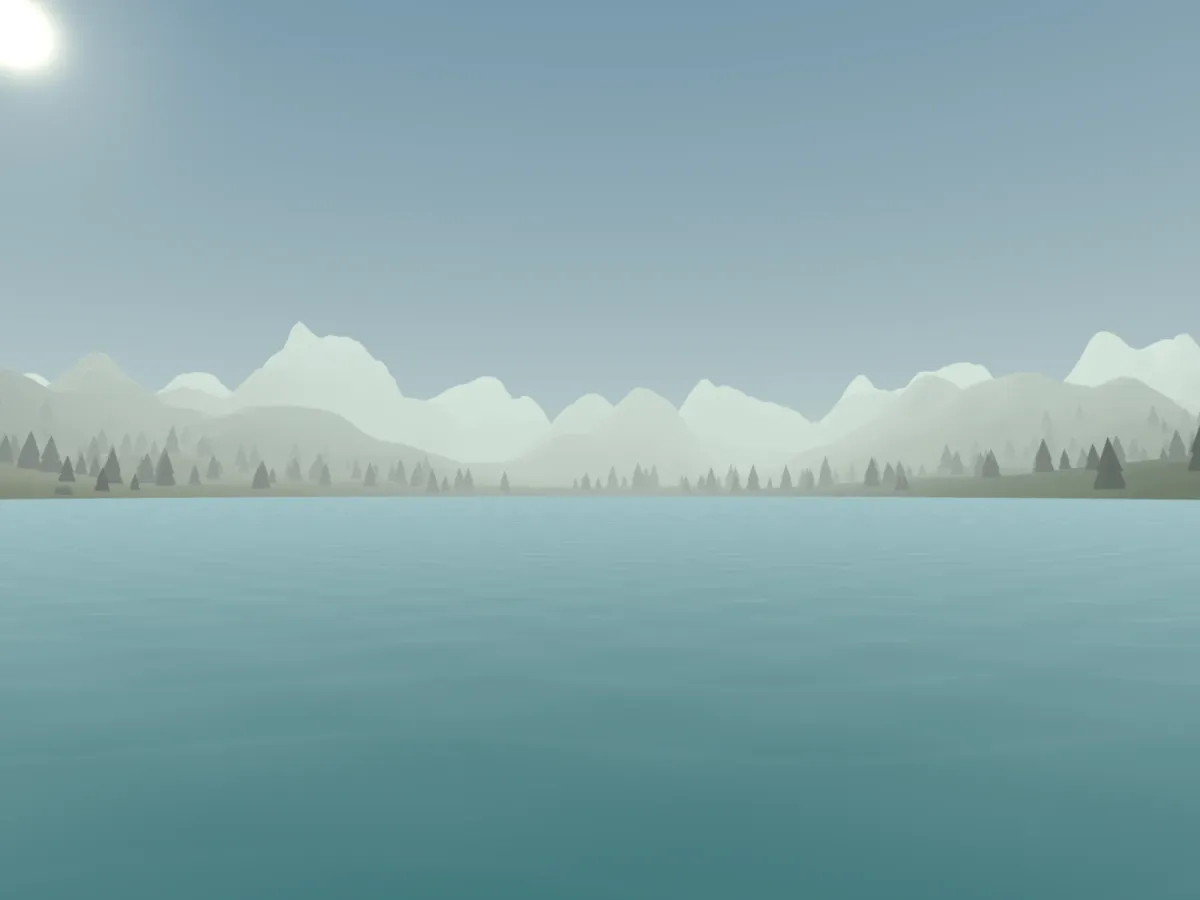 A RoadVR environment by a mountain lake