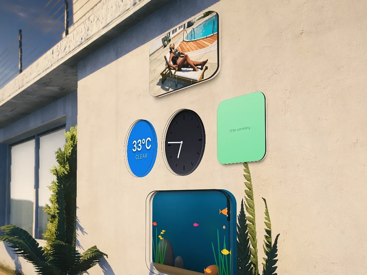 RoadVR widgets on a wall in game